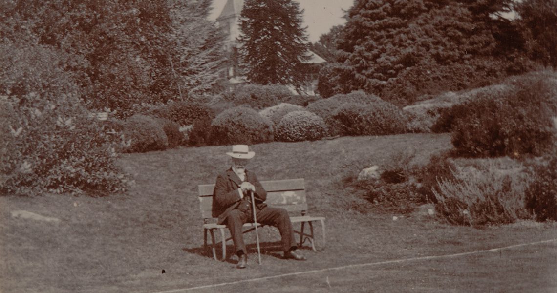 Ludwig Messel on the Croquet Lawn at Nymans (National Trust_Nymans Archive)